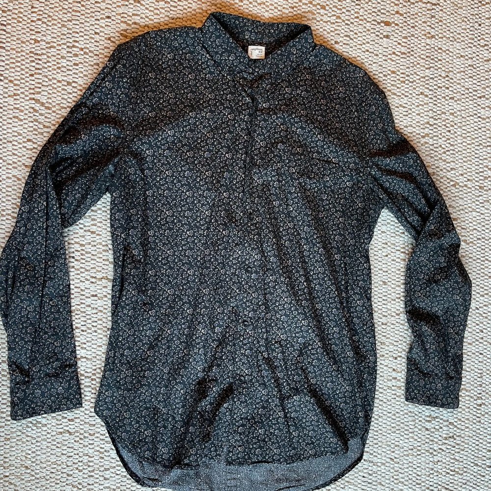 Black floral button-down